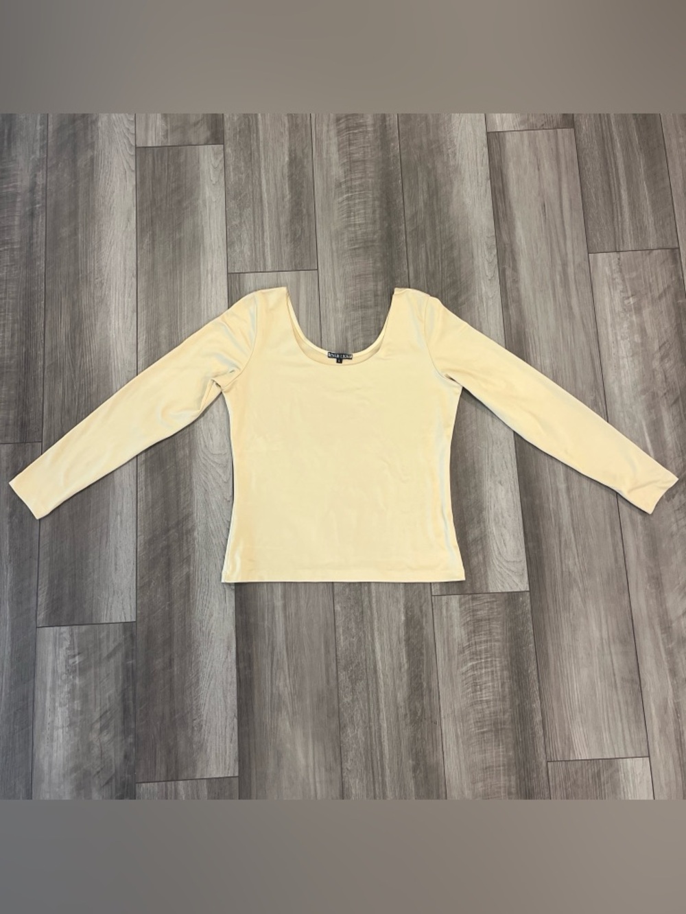 Women's Scoop Neck Long Sleeve Top in Light Yellow by Express